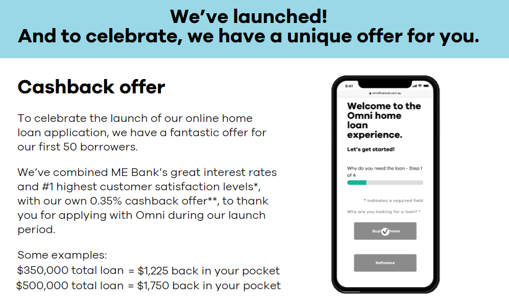 Cashback launch offer